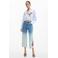 Desigual gebloemde bootcut jeans light blue denim met pailletten