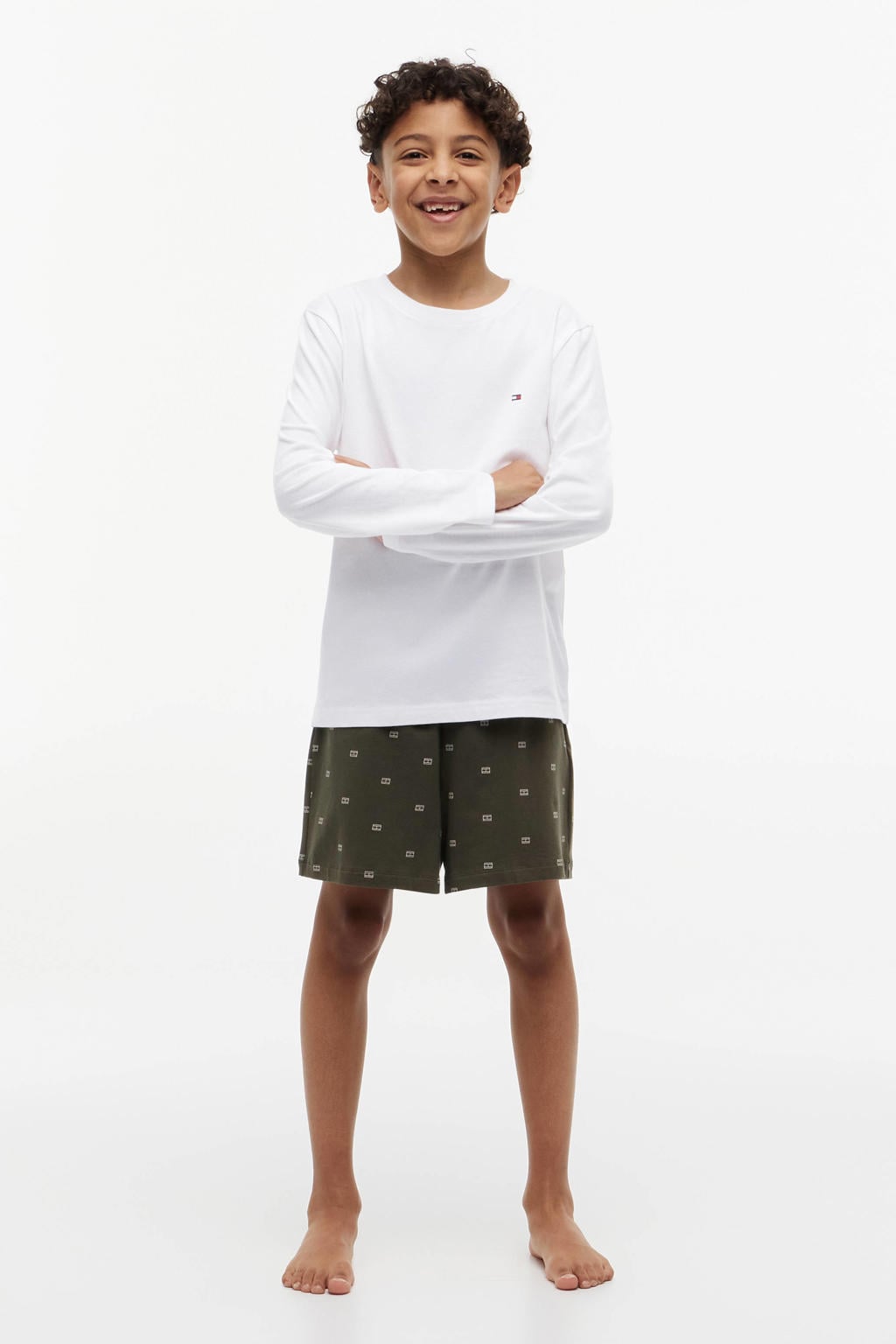 Set van 2 zwarte jongens Tommy Hilfiger longsleeve van katoen met effen, lange mouwen en ronde hals