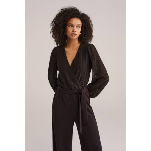 WE Fashion jumpsuit donkerbruin afbeelding