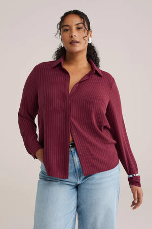 gestreepte blouse donkerrood