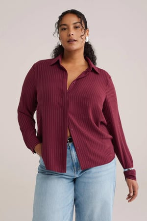 gestreepte blouse donkerrood