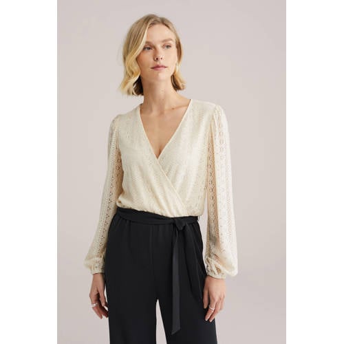 WE Fashion jumpsuit ecru broderie afbeelding