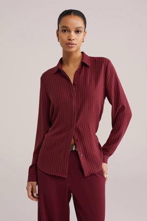 gestreepte blouse donkerrood