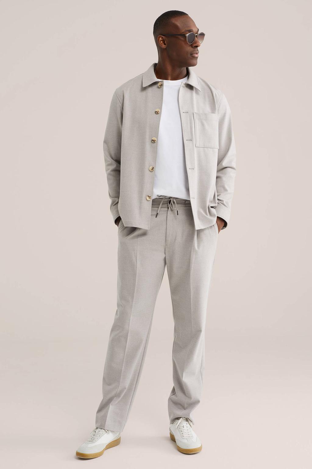 WE Fashion regular casual broek zand