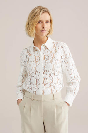kanten blouse wit