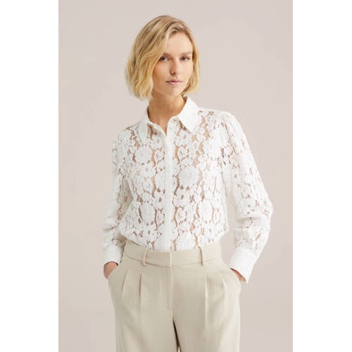 WE Fashion kanten blouse wit afbeelding