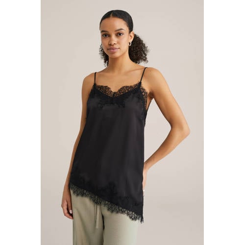 WE Fashion mouwloze top zwart afbeelding
