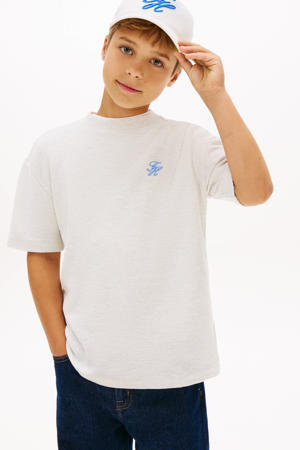 T-shirt met textuur ecru