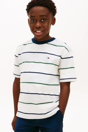 gestreepte T-shirt grijs melange