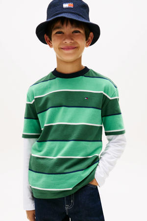 gestreepte T-shirt groen