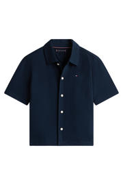 thumbnail: Tommy Hilfiger casual overhemd met textuur donkerblauw