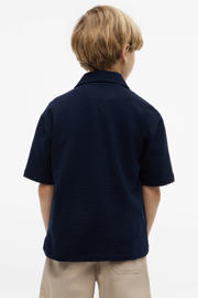 thumbnail: Tommy Hilfiger casual overhemd met textuur donkerblauw
