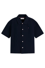 thumbnail: Tommy Hilfiger casual overhemd met textuur donkerblauw