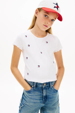 T-shirt met textuur wit