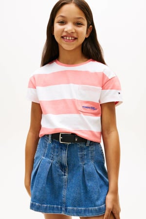 gestreepte T-shirt roze