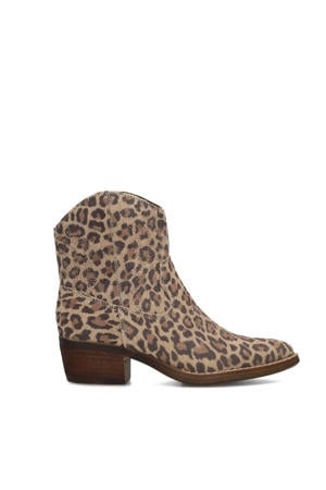 cowboylaarzen met panterprint bruin