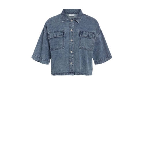 NOISY MAY Curve denim blouse medium blue denim afbeelding