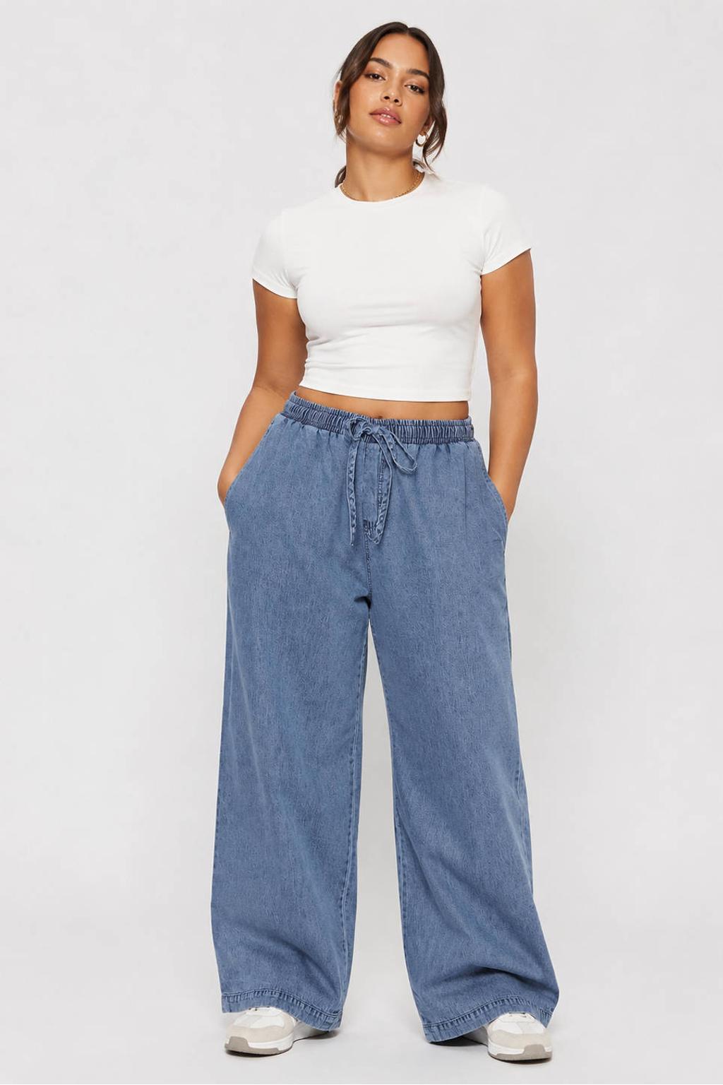 NOISY MAY Curve wide leg jeans medium blue denim