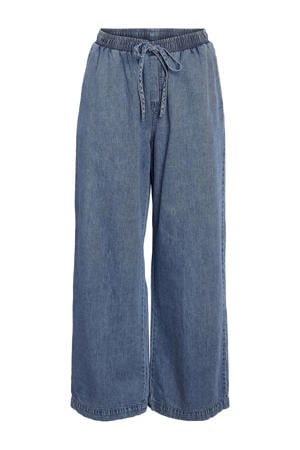 wide leg jeans medium blue denim