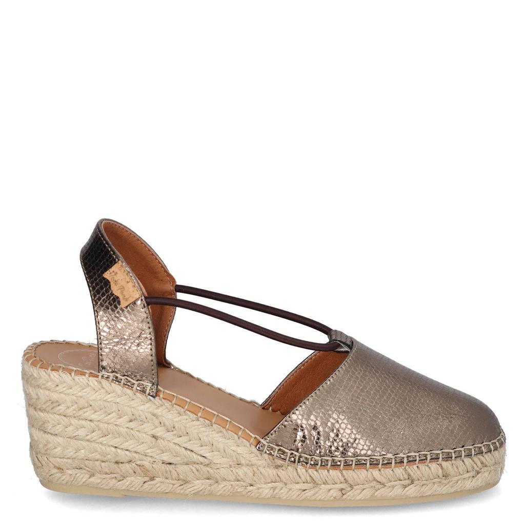 Brons en metallickleurige dames Toni Pons Telma leren espadrilles