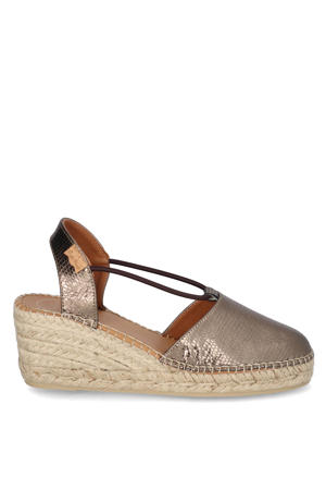 Telma leren espadrilles brons metallic