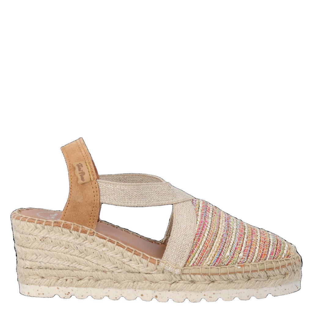 Beige en multikleurige dames Toni Pons Terra espadrilles van textiel