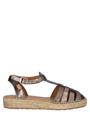 Evian leren espadrilles met dierenprint bruin metallic