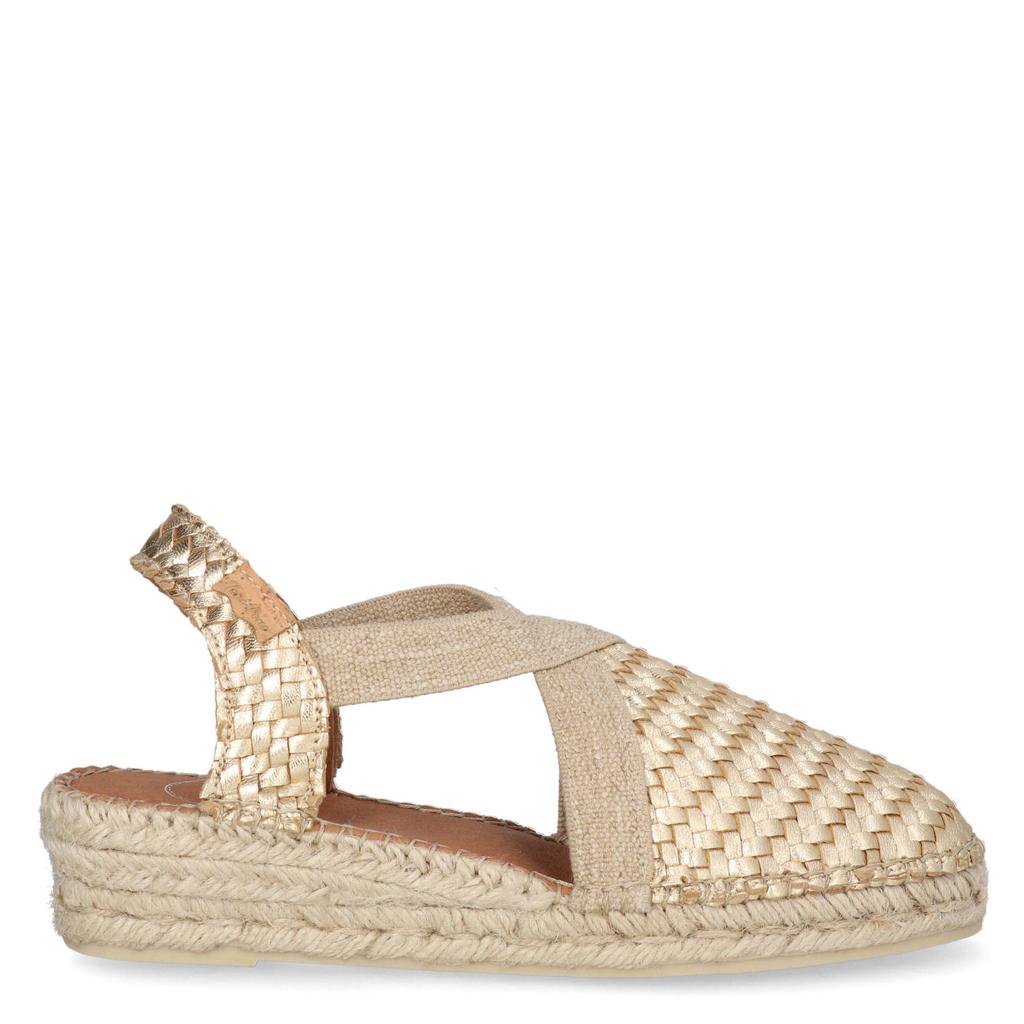 Gouden dames Toni Pons Siracusa leren espadrilles