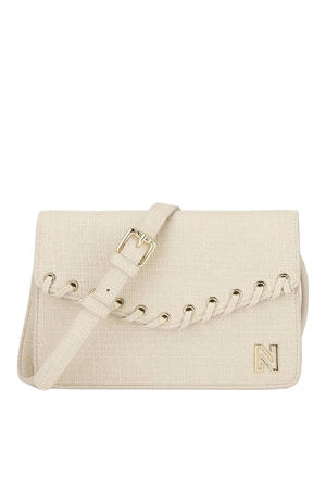 crossbody tas Paxing Lace-up ecru