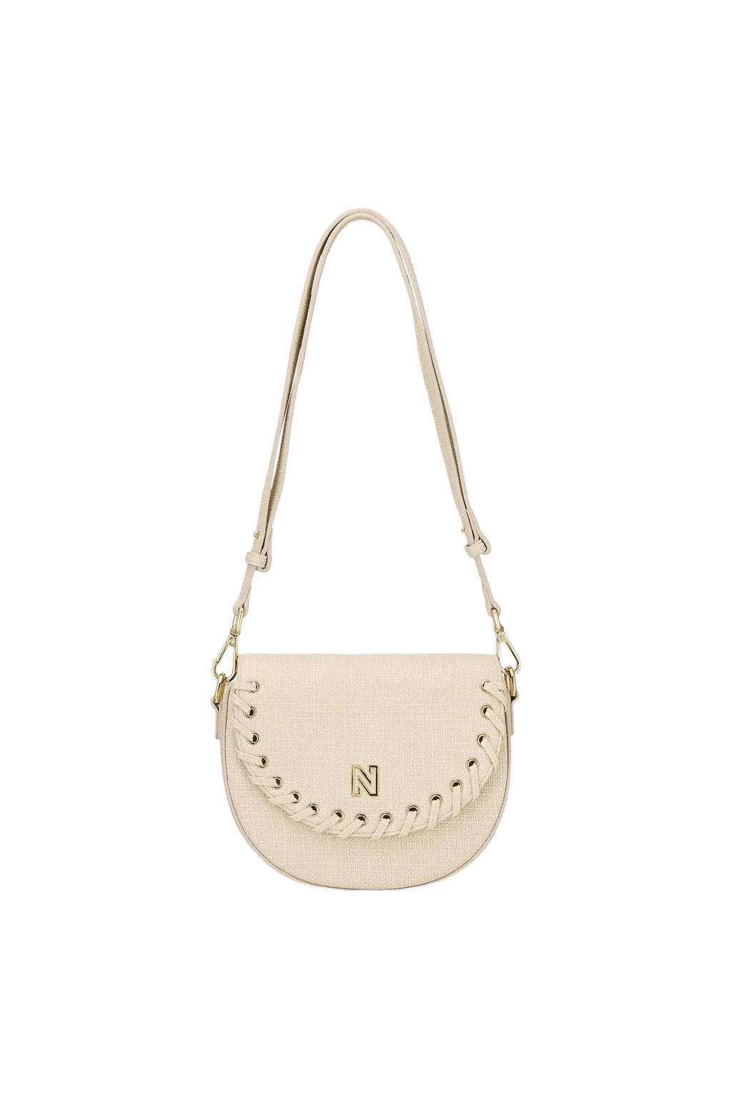 NIKKIE crossbody tas Pelano Lace-up ecru