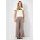 QS wide leg high waist pantalon grijsbruin