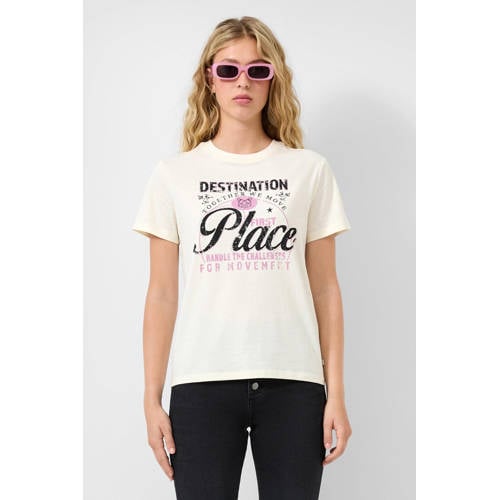 QS T-shirt ecru afbeelding