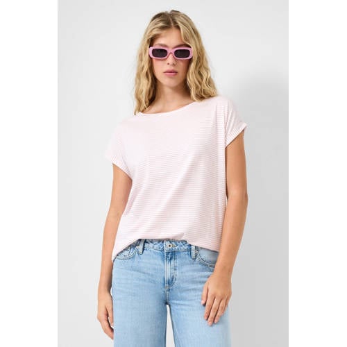 QS gestreepte T-shirt lichtroze afbeelding