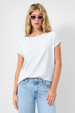 gestreepte T-shirt lichtblauw