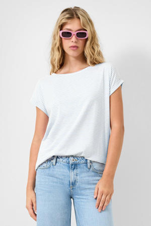 gestreepte T-shirt lichtblauw