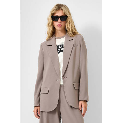 QS regular blazer grijsbruin afbeelding