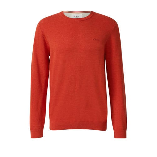 s.Oliver pullover fijn gebreid oranje afbeelding