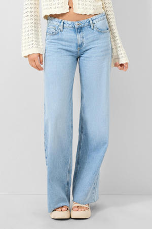 wide leg jeans light blue denim