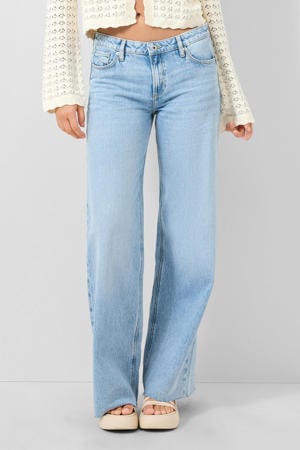 wide leg jeans light blue denim