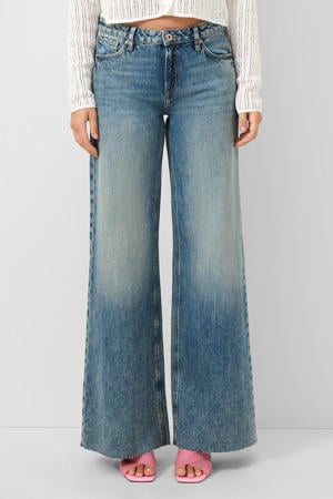 wide leg jeans medium blue denim