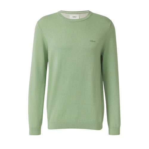 s.Oliver pullover fijn gebreid lichtkaki afbeelding