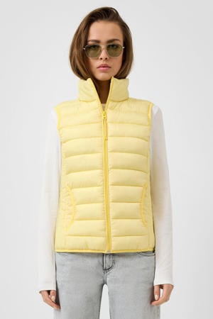 bodywarmer licht gewatteerd lichtgeel