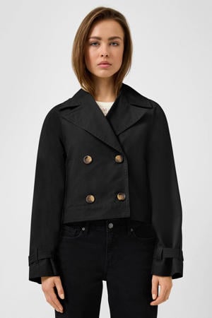 korte trenchcoat zwart