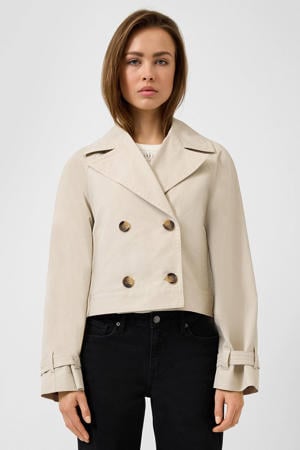 korte trenchcoat beige