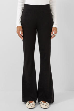 regular waist flared broek zwart
