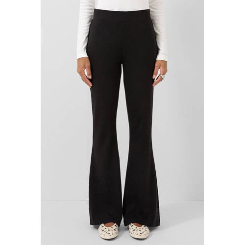 QS regular waist flared broek zwart afbeelding
