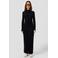 QS maxi jurk rib gebreid zwart