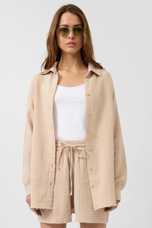 blouse beige met textuur