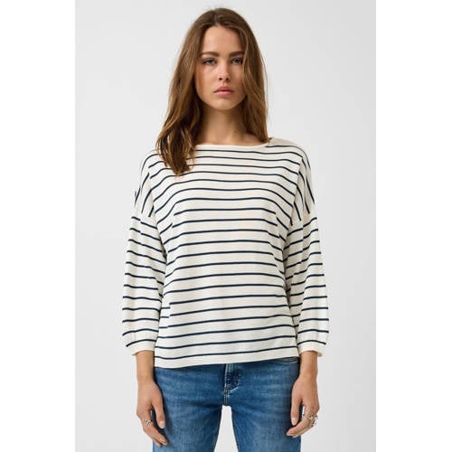 QS gestreepte pullover ecru afbeelding