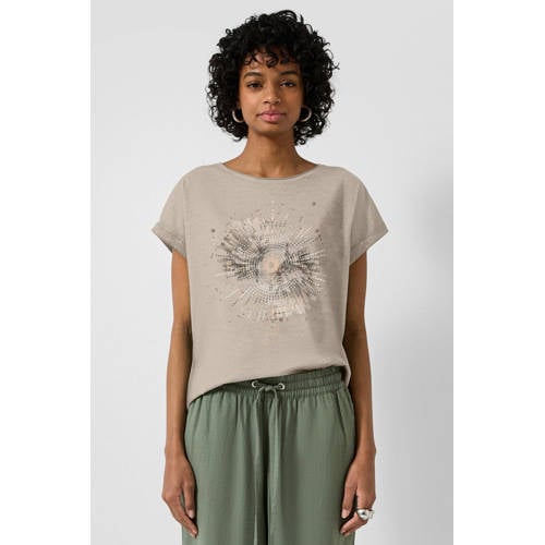 QS T-shirt beige afbeelding